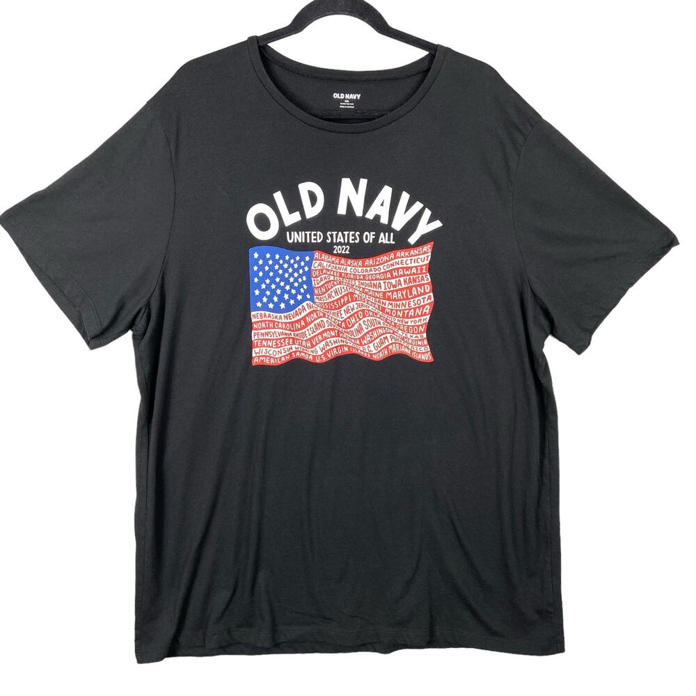 Old Navy 2022 United States of All American Flag Men's Black Shirt XXL